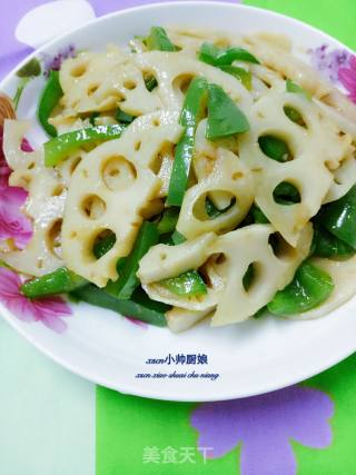 搅拌藕片青椒的做法步骤：4