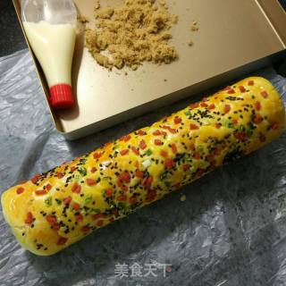 【学生夜宵】葱香肉松面包卷的做法步骤：8