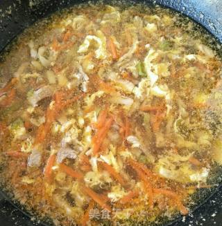 肉丝蛋花汤的做法步骤：6