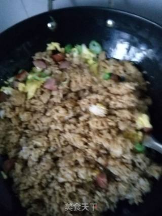 酱油香肠蛋炒饭的做法步骤：7