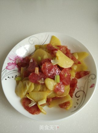腊肠土豆片的做法步骤：4
