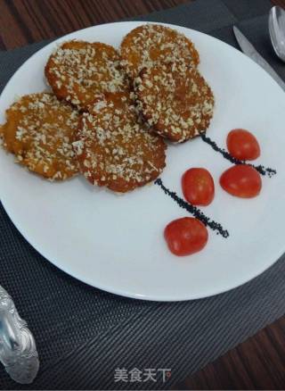 南瓜糯米饼的做法步骤：7