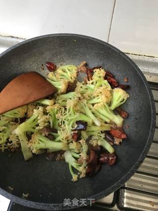 辣炒肉末菜花的做法步骤：10