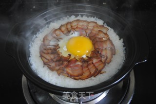 腊肉煲仔饭的做法步骤：9