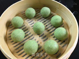 ＃春食野菜香＃蛋黄肉松青团的做法步骤：9