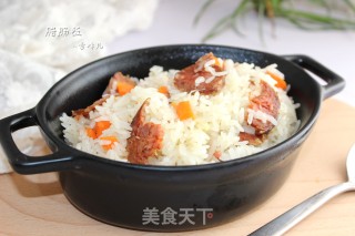 腊肠煲仔饭的做法步骤：9