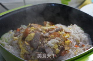 虾菜豆芽炒粉的做法步骤：8
