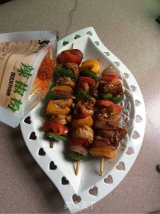 香煎多彩鸡肉串的做法步骤：8