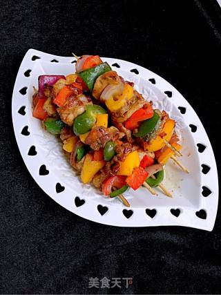 香煎多彩鸡肉串的做法步骤：9