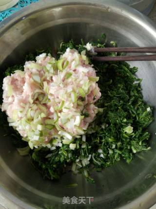 ＃春食野菜香＃荠菜蒸饺的做法步骤：7