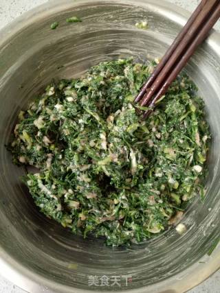 ＃春食野菜香＃荠菜蒸饺的做法步骤：9