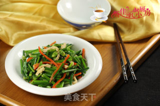 韭菜薹炒鸡丝的做法步骤：7