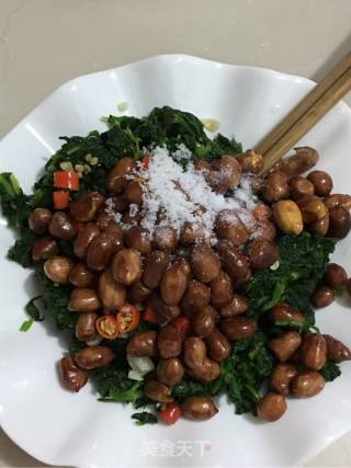 芹菜叶拌花生米的做法步骤：10