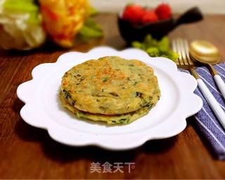 芹菜叶肉末鸡蛋饼的做法步骤：8