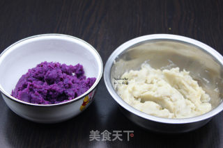 紫薯芋头丸子的做法步骤：2