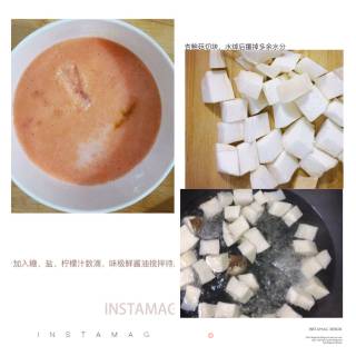 菠萝咕噜素肉的做法步骤：3