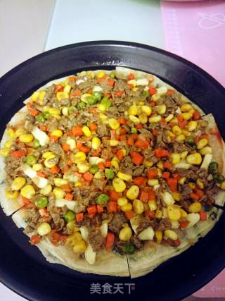 葱油饼饼底牛肉披萨的做法步骤：6