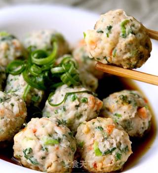 豉油野菜鲜虾丸的做法步骤：14
