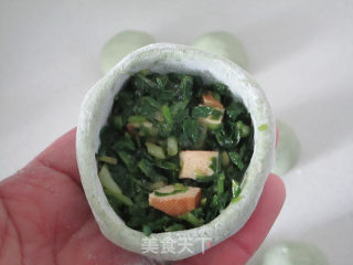 ＃春食野菜香＃马兰头豆干青团的做法步骤：10