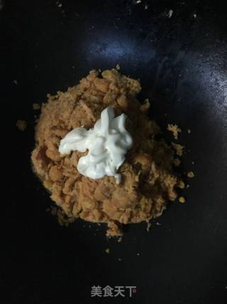 艾草蛋黄肉松青团的做法步骤：6