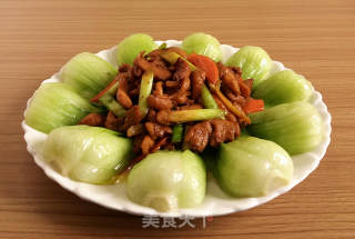 油菜鸡腿肉的做法步骤：10