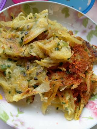 #春食野菜鲜#野葱土豆丝饼的做法步骤：9