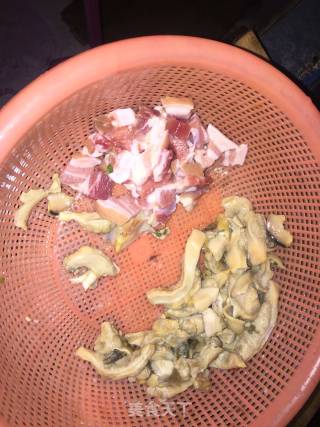咸肉河蚌豆腐煲的做法步骤：1