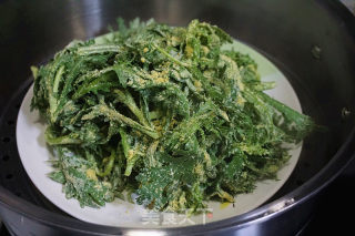 粉蒸茼蒿的做法步骤：4