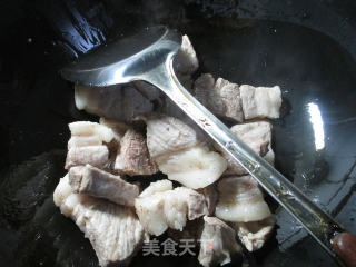 鲜素鸡烧五花肉的做法步骤：3