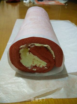 红丝绒奶油蛋糕卷的做法步骤：5