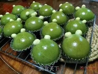 Q萌青蛙小面包（抹茶椰蓉奶黄包）的做法步骤：10