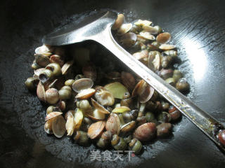 蛳螺炒花蛤的做法步骤：5