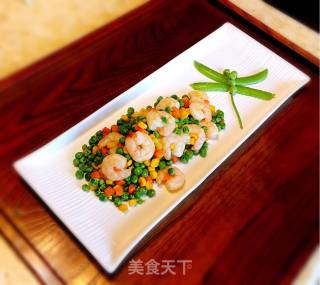 青豆爆虾仁的做法步骤：3