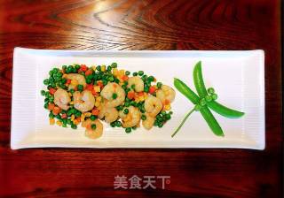 青豆爆虾仁的做法步骤：6