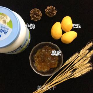 牛奶香芒桃胶的做法步骤：1