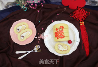 2017，“金鸡报福”蛋糕卷的做法步骤：21