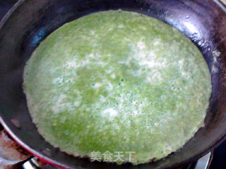 煎翡翠茼蒿蛋的做法步骤：8