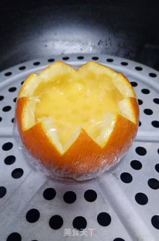 香橙蒸蛋的做法步骤：6