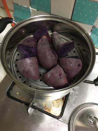 百香果紫薯泥的做法步骤：2