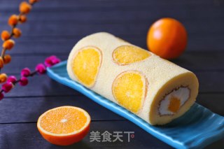 香橙O型蛋糕卷的做法步骤：17