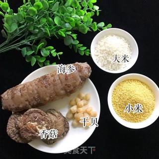 海参干贝小米粥的做法步骤：1