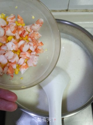 山药虾仁蘑菇浓汤的做法步骤：9