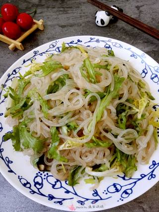 ＃春食野菜香＃麻酱苦菊拌粉丝的做法步骤：8