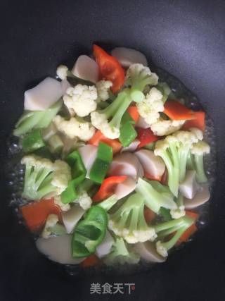 有机菜花杏鲍菇的做法步骤：2