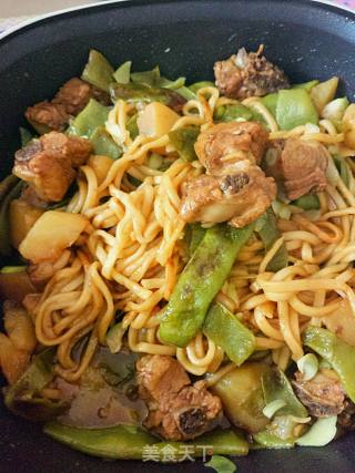 排骨豆角焖面的做法步骤：3