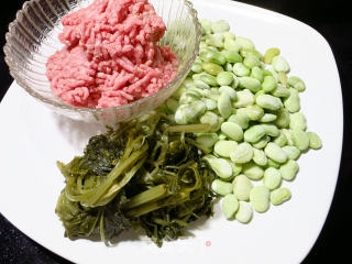 ＃春食野菜香＃雪菜利马豆炒牛肉末的做法步骤：3