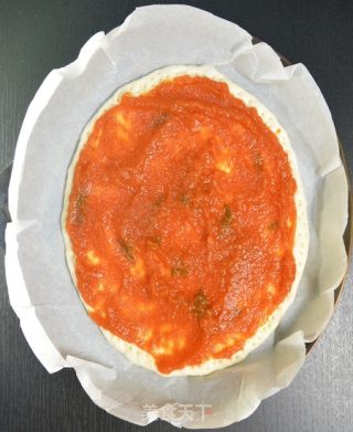 CoCoLc 的私菜食谱经―意式罗勒番茄酱披萨【无油版】的做法步骤：8