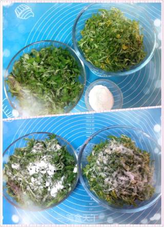 幸运花青团（清明粑粑）的做法步骤：3