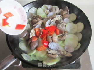 蛤蜊炒瓠瓜的做法步骤：9