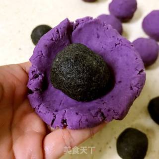麻心紫薯饼的做法步骤：5